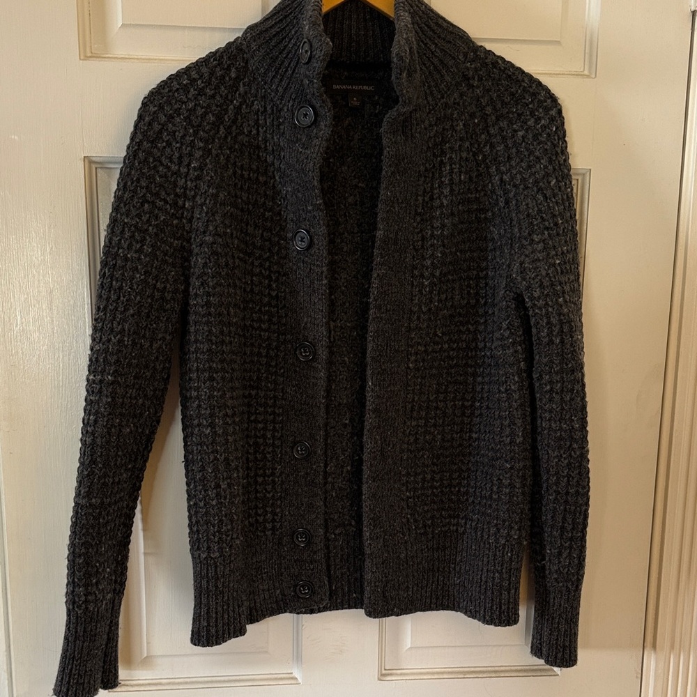 Charcoal Heavy Knit Cardigan